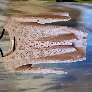 🎉 Pink Rose Knit Sweater